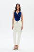 Navy Blue Cowl Neck Top